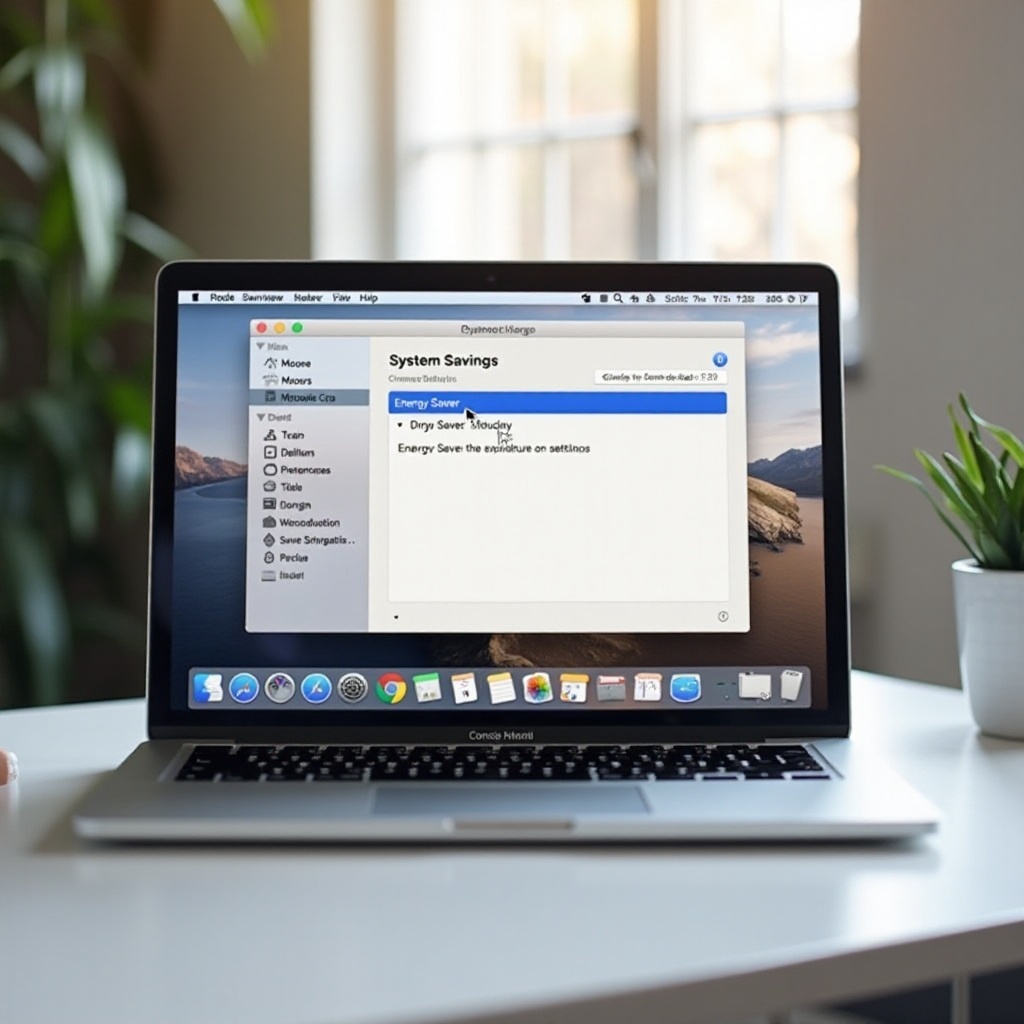 где находится настройка энергосбережения на MacBook Pro