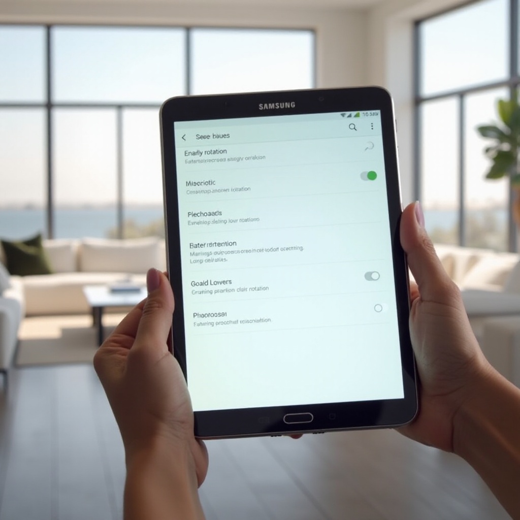 samsung galaxy tablet rotate screen