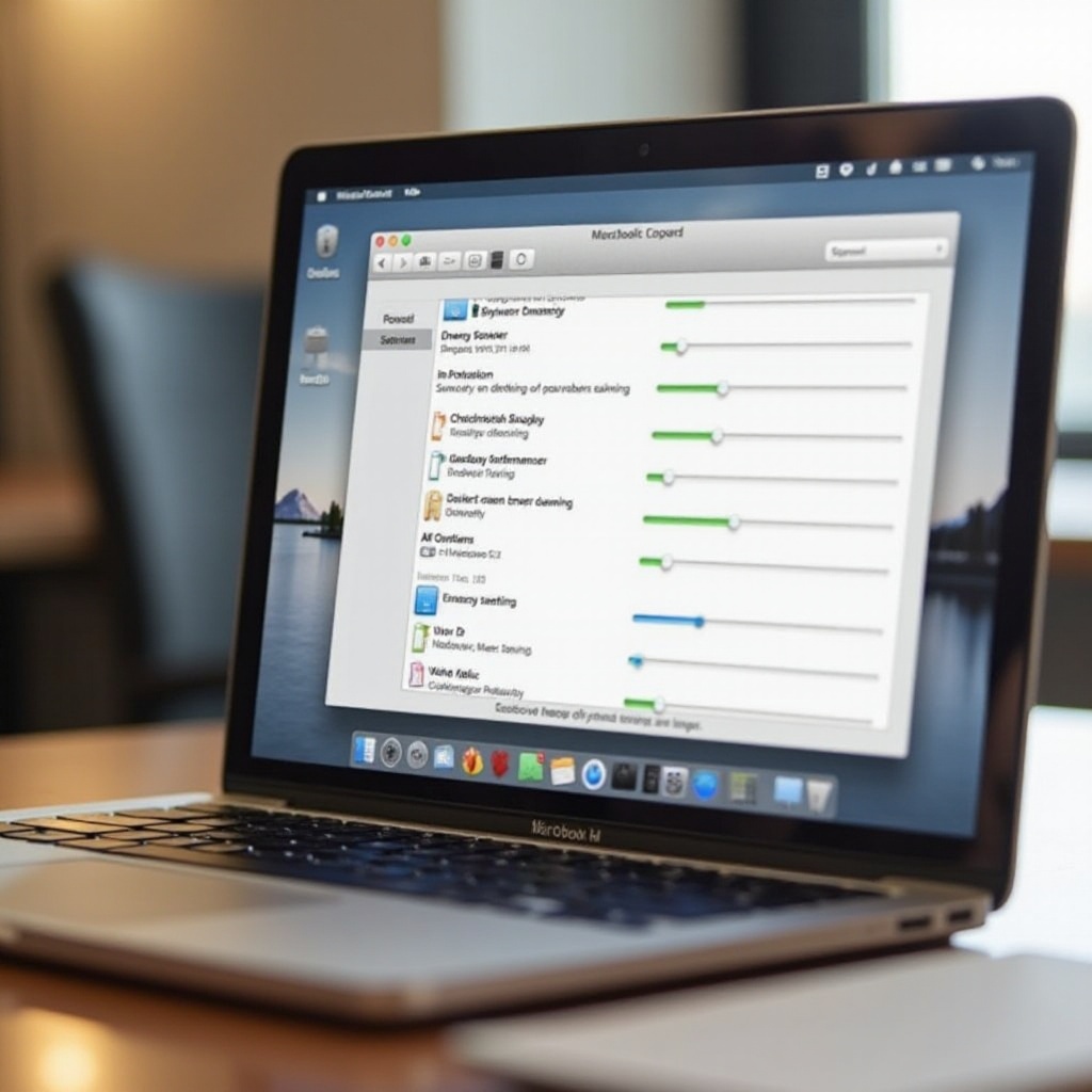 أين يوجد إعداد توفير الطاقة على MacBook Pro