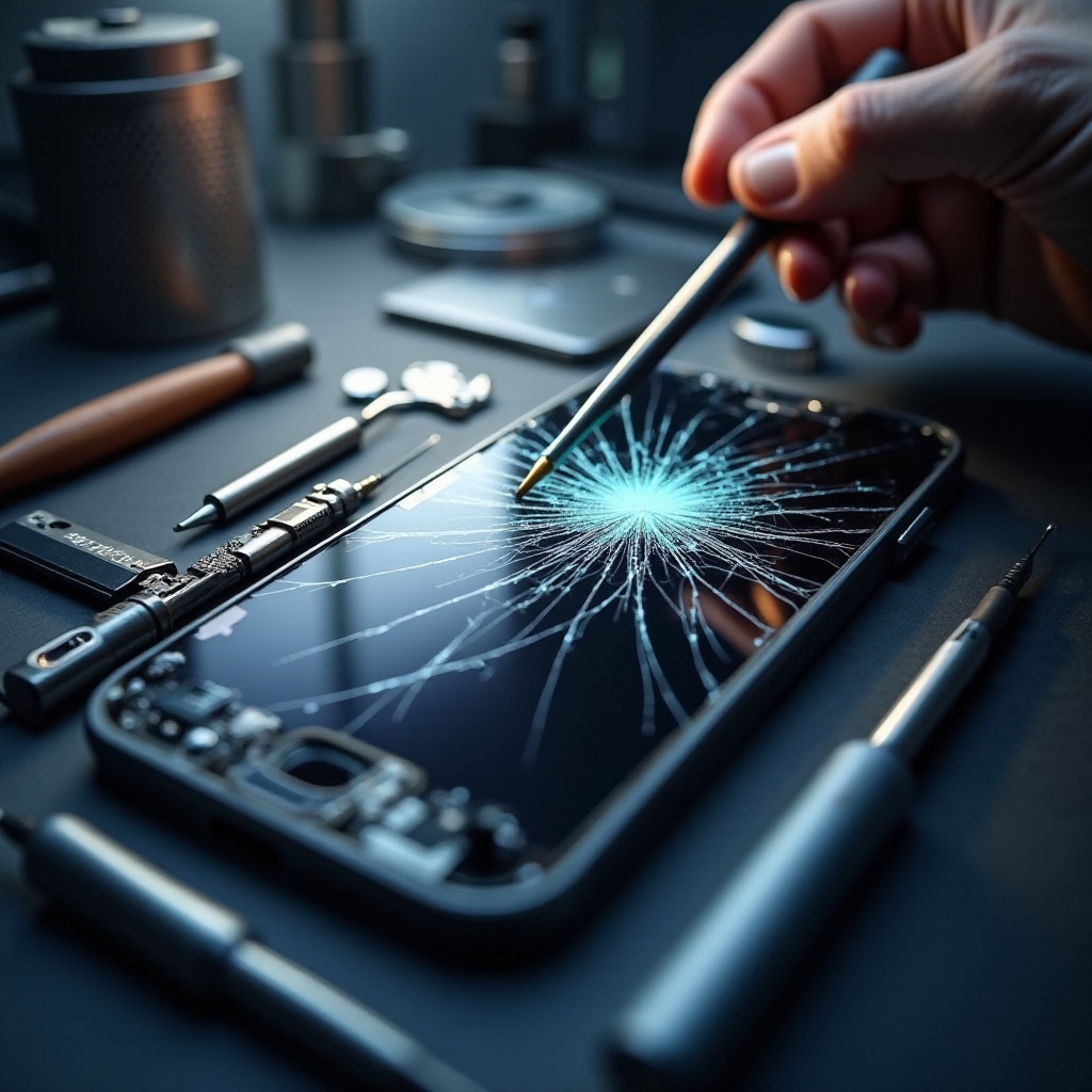 rozbitý LCD displej iPhone