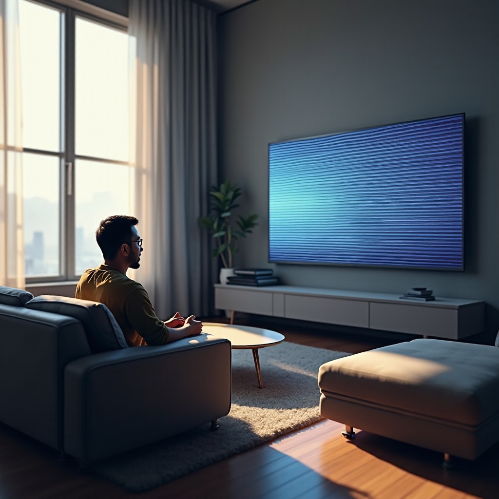 linie na telewizorze