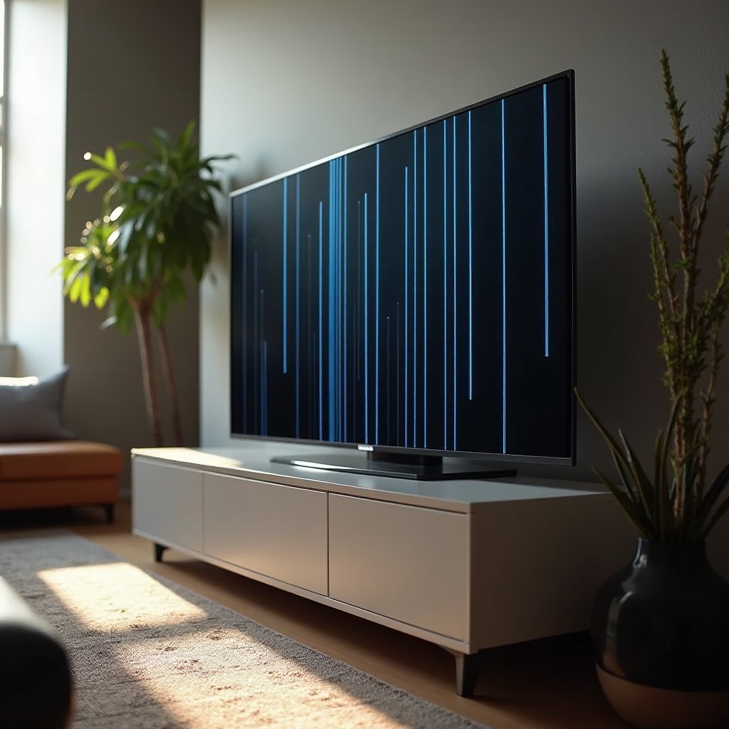 خطوط على شاشة تلفزيون فيزيو