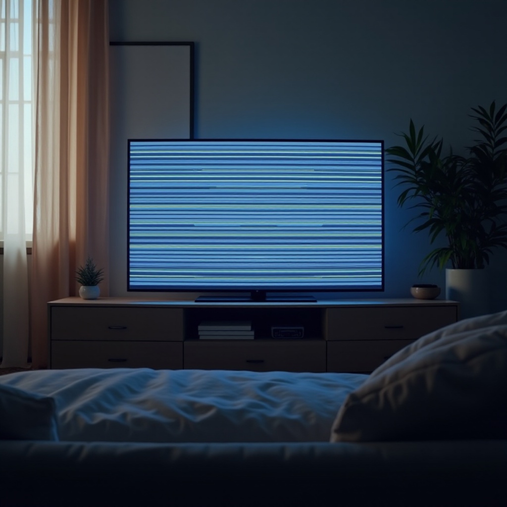 linii pe un televizor