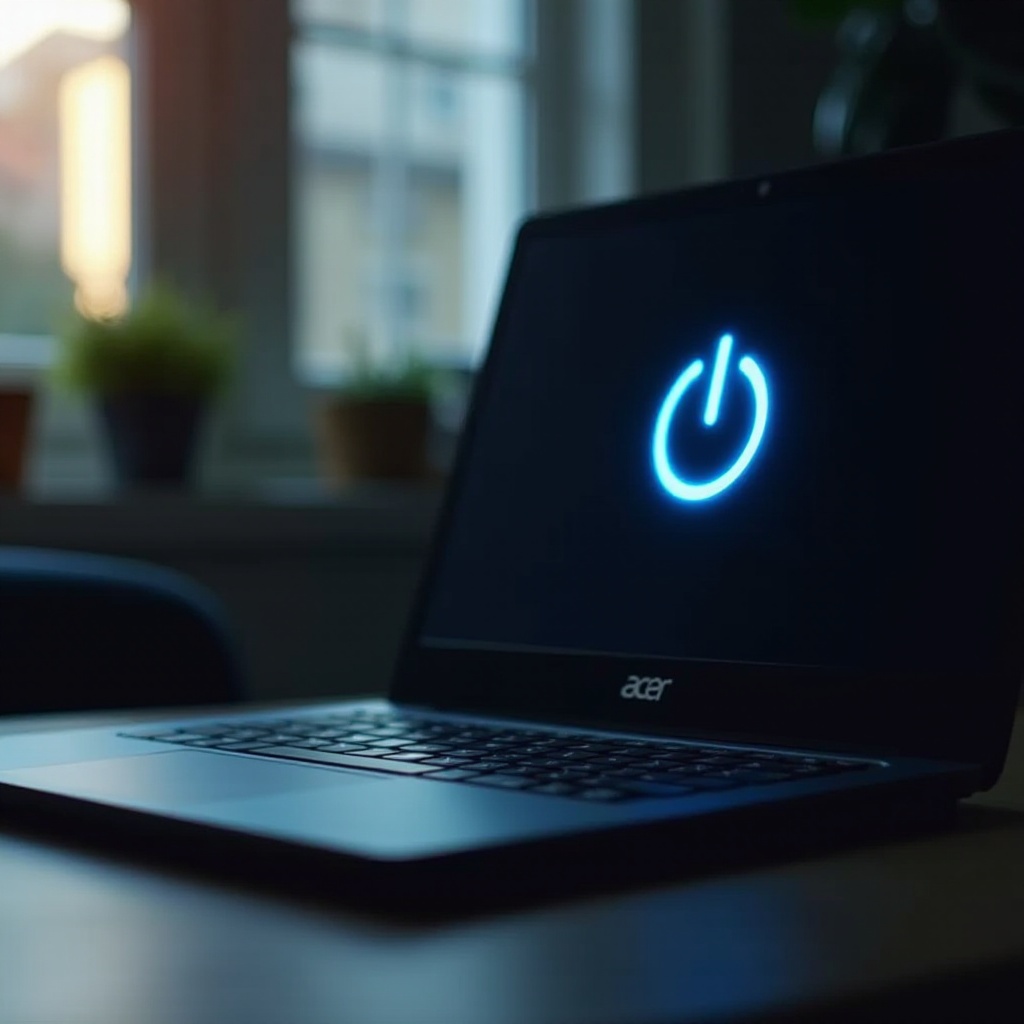 notebook Acer se nezapne, svítí modrá kontrolka