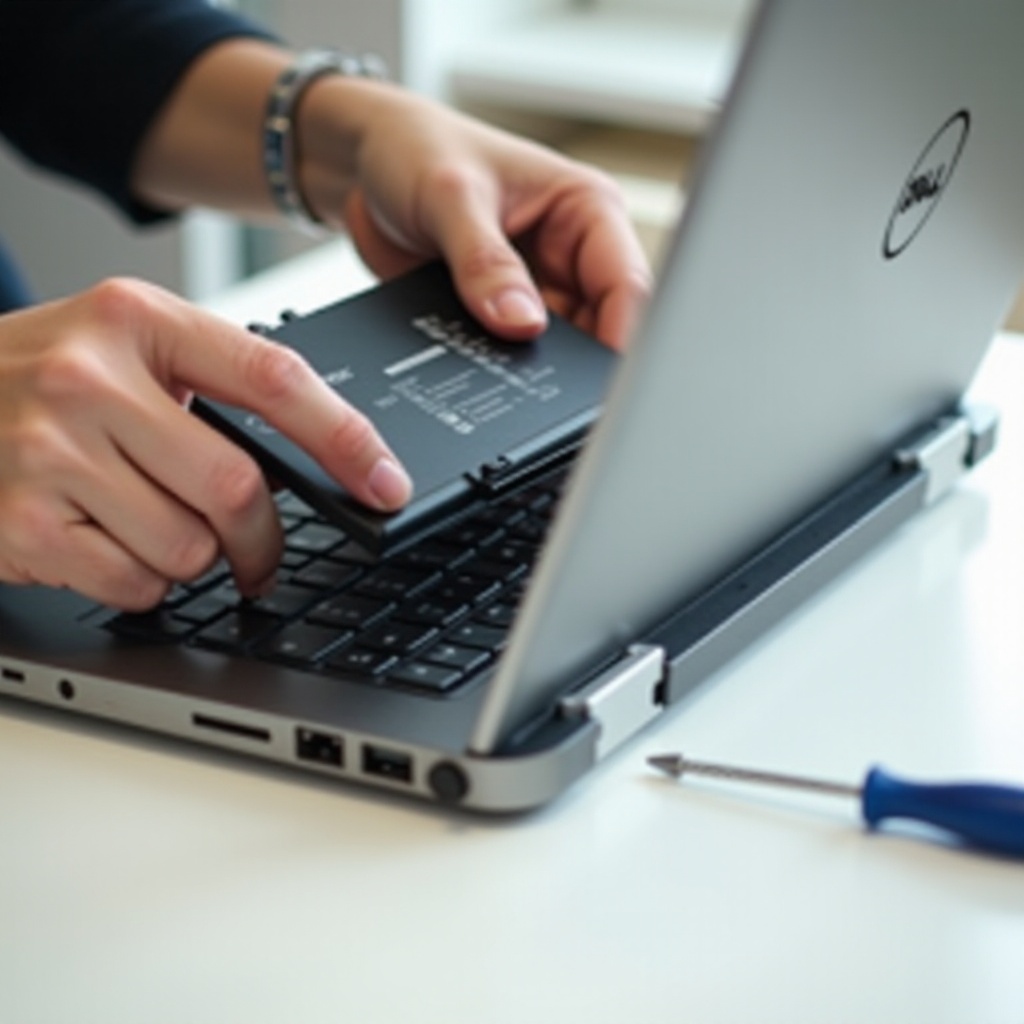 how to install battery in dell laptop