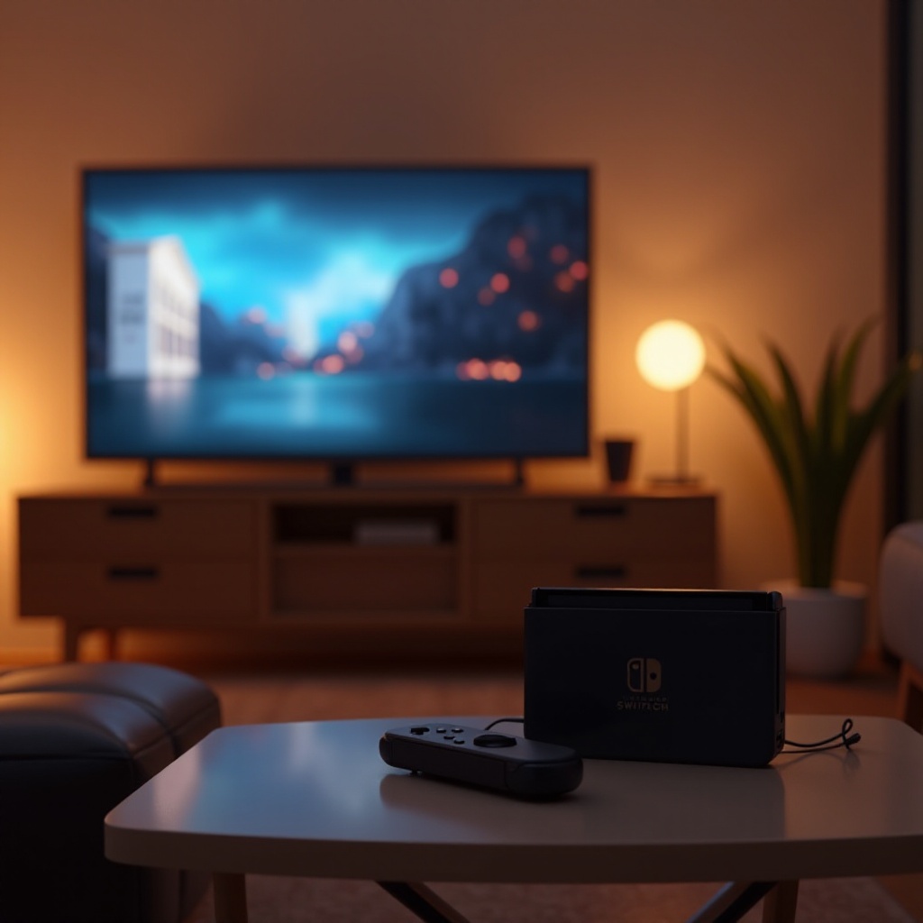 nintendo switch připojený k televizi